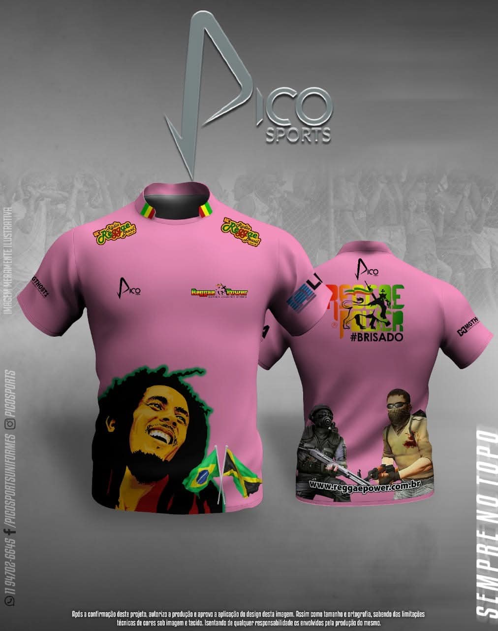 Camiseta Rosa Reggae Power